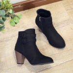 Short tube side zipper artificial short plush boot - Image 5