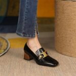 Retro soft leather high heels for women - Image 2