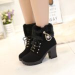 Women's boots rhinestone woolen mouth