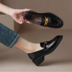 Thick-soled spring and autumn loafers for women