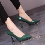 Korean version of pointed small round heel single shoes - Image 2