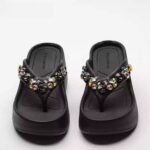 Super high heel rhinestone flip-flops for women - Image 2