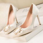 Korean version of rhinestone women's shoes with stilettos