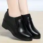 Wedge heel leather shoes for women - Image 4