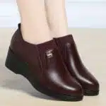 Wedge heel leather shoes for women - Image 3