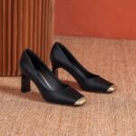 Splicing square head high heels for women - Image 5