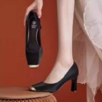 Splicing square head high heels for women - Image 3