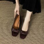 French Chanel style color matching high heels for women - Image 3