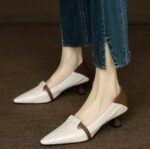 Paris Encounter ~ Temperament Pointed Toe Colorblock Slip-On Shoes Women's - Image 5