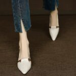 Paris Encounter ~ Temperament Pointed Toe Colorblock Slip-On Shoes Women's - Image 7