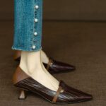 Paris Encounter ~ Temperament Pointed Toe Colorblock Slip-On Shoes Women's