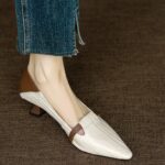 Paris Encounter ~ Temperament Pointed Toe Colorblock Slip-On Shoes Women's - Image 2