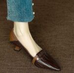 Paris Encounter ~ Temperament Pointed Toe Colorblock Slip-On Shoes Women's - Image 3