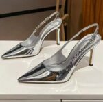 New summer women's rhinestone pointed silver high heels women's - Image 4