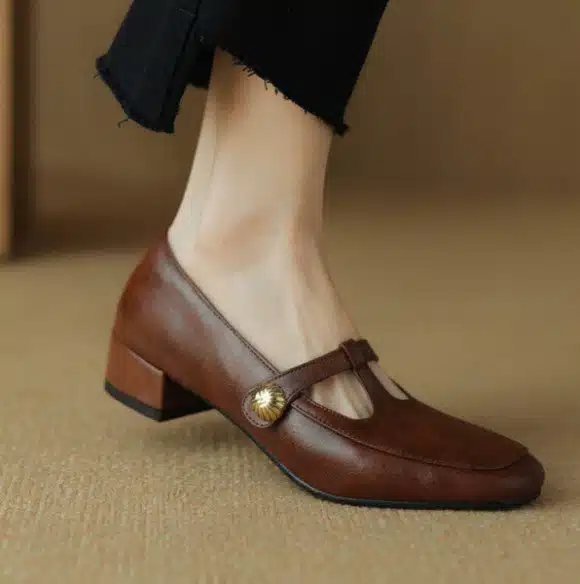 Screenshot 2025-04-17 141235 French retro square toe thick heel shoes for women spring and autumn - Image 1