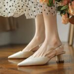 French design niche high-heeled closed-toe sandals for women