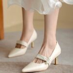 Fairy white French high heels women pointed toe spring and autumn - Image 3