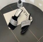 French style, exquisite rhinestones, one-strap sandals, summer outdoor wear, medium-heeled - Image 4