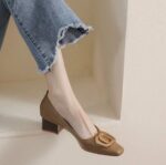 Korean version of toe shoes square head soft bottom women's shoes